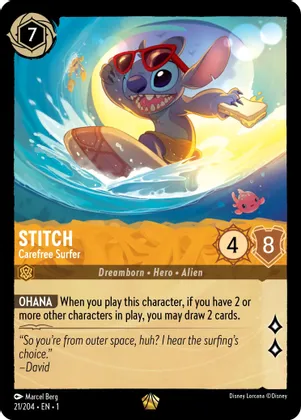 Stitch - Carefree Surfer Card Effect